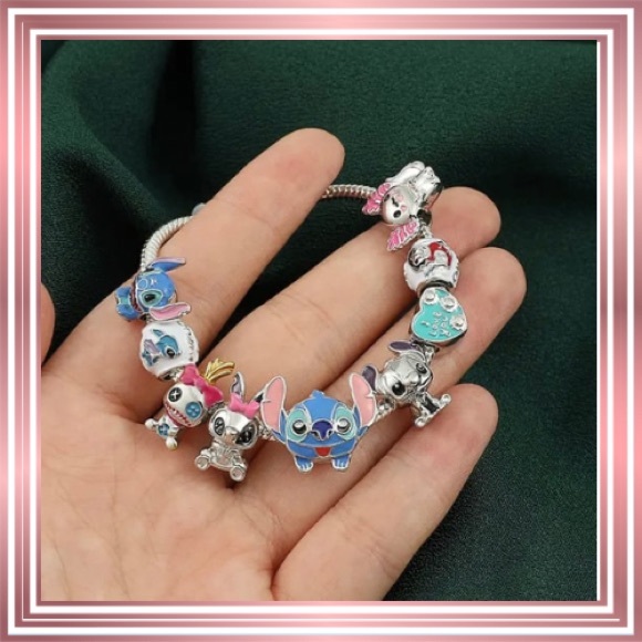 Hand Crafted STITCH Charm Bracelet - Picture 1 of 4